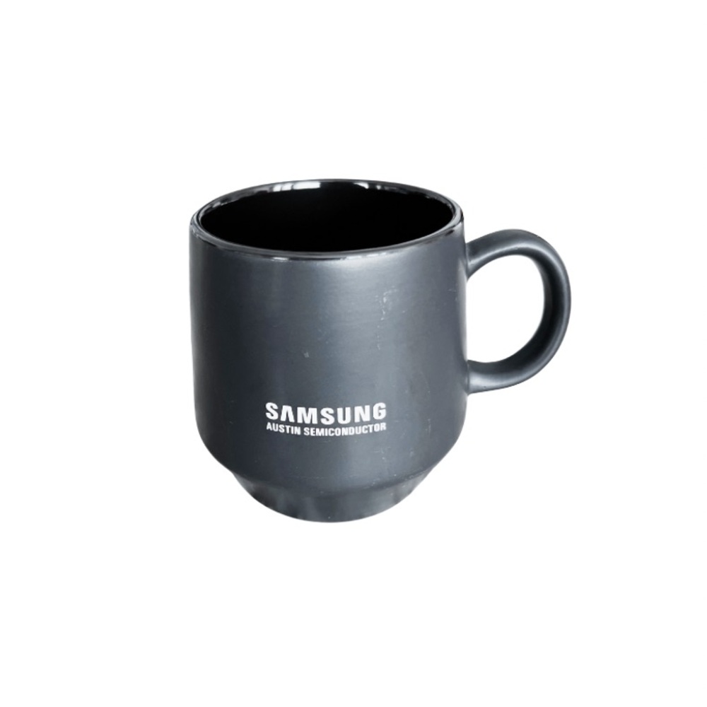 SAMSUNG || BLACK WITH WHITE LETTERING || 16 OZ. COFFEE/TEA MUG WITH HANDLE